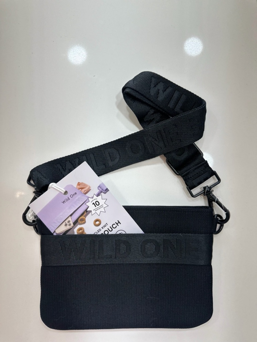 Wild One Black Neoprene Dog Treat Pouch with Adjustable Strap
